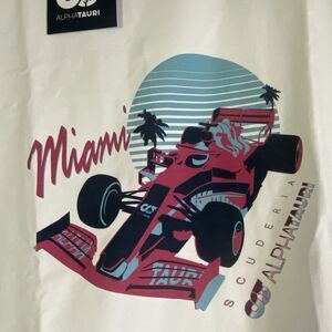 Scuderia Alpha Tauri Miami Driver Tee Shirt White Mens Large